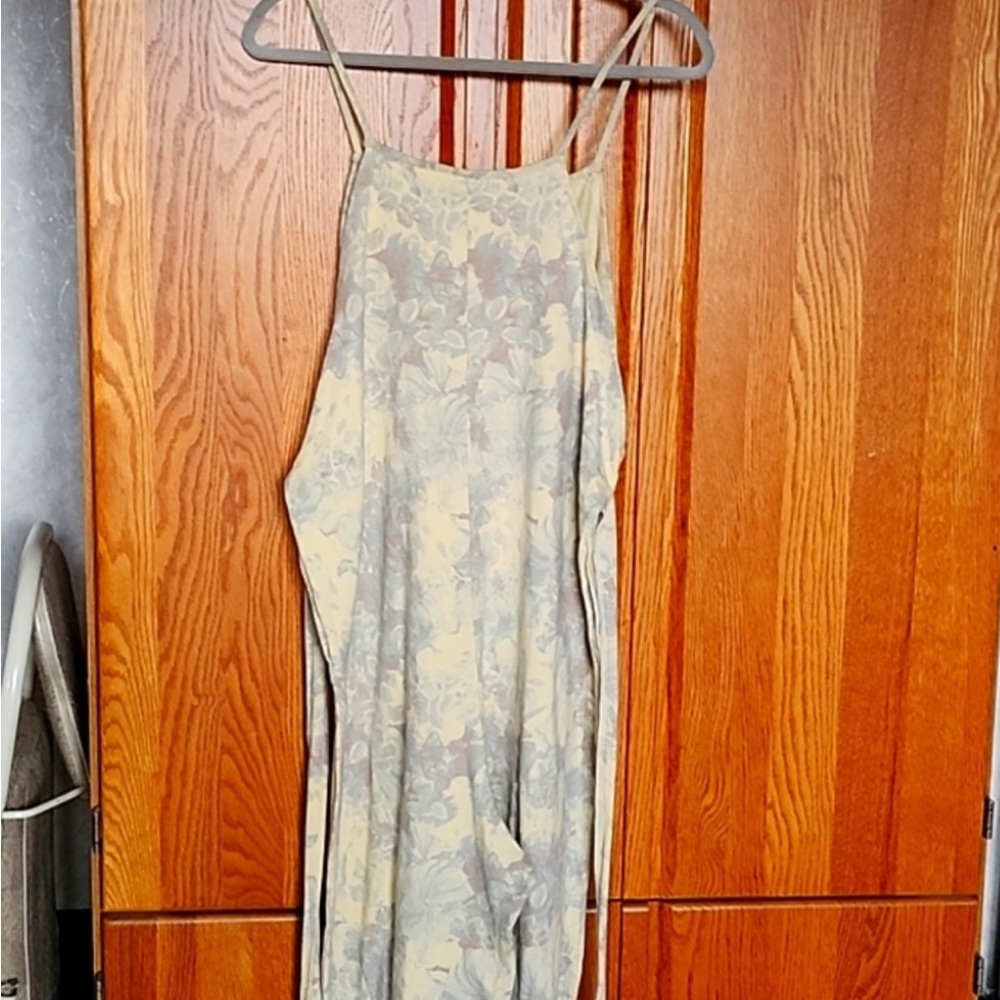 Free People Floral Jumpsuit - Cream and Gray